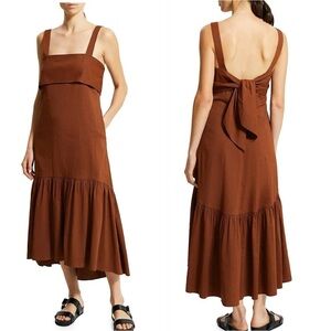 Theory Women's Tie Back Dr Eco Linen Dress S